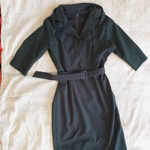 40s Style Pencil Dress Vintage Style Forest Green in Size Small Rockabilly